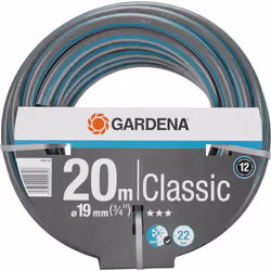 Gardena Classic Hose 19 mm (3/4 inch), 20 m: Universal Garden Hose Made of Sturdy Cross Fabric, 22 bar Bursting Print, Frost/ ...