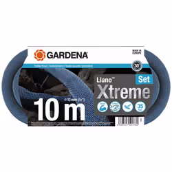 Gardena Liano Xtreme 1/2 inch, 10m set: Extremely robust textile garden hose, for indoor water taps, with PVC inner tube, lig ...