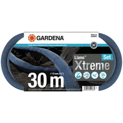 Gardena Liano Xtreme 1/2 inch, 30m set: Extremely robust textile garden hose, for indoor water taps, with PVC inner tube, lightweight,