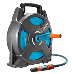 GARDENA Classic Hose Box 15 Set: hose reel with 15 m hose, space saving, perfect for camping, camper and water sports, with a ...