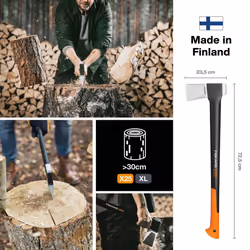 Fiskars Splitting Axe XL X25, 2.5 kg, incl. storage and carrying case, Length: 77 cm, Non-stick high Steel blade covering/fibreglass handle,