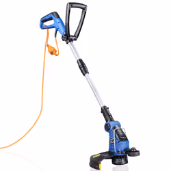 Hyundai 600W 2-in-1 Electric Grass Trimmer and Lawn Edger 30cm Cutting Width Grass Strimmers with Long 10m Power Cable, Light ...