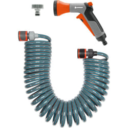Gardena Spiral Hose Set 10 m: Spiral Garden Hose for Watering Smaller Surfaces, Compact, Convenient and Easy to use, Diameter 9mm, with Gardena System
