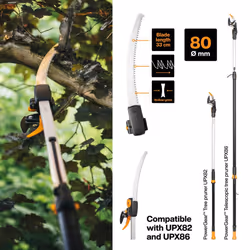Fiskars Branch saw for Tree Pruners UPX86, UPX82, Hardened Steel, Length: 46 cm, Black/Silver, 1023633