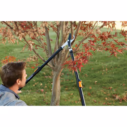 Fiskars Telescopic Tree Pruner for fresh wood, Non-stick coating, Hardened Precision Steel, Handle length: 63 to 83 cm, Black/Orange, L13, 1027528