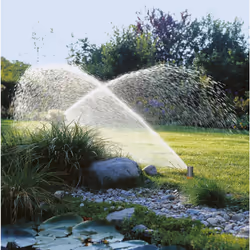 Gardena Sprinkler system, turbines, pop-up, 200 irrigation system for medium-sized lawns up to 200 m?, with adjustable throw distance (5-8 m) and