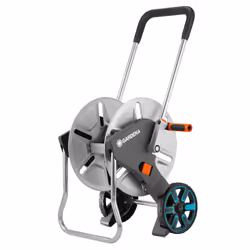 Gardena CleverRoll M Metal: Hose trolley with up to 60 m capacity, especially sturdy with a stable hose guide and anti-drip device (18541-20)