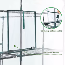 Ohuhu Plastic Greenhouse with Improved Transparent PVC Cover, Portable Walk in Plant Green House, 3 Tiers 12 Shelves Stands Small Greenhouses Backyard