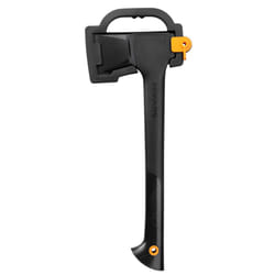 Fiskars Splitting Axe, Solid, With protective cover, Non-stick coated, Steel/Plastic and Glass fibre handle, Black/Orange, A11, Length: 49 cm, 1.1 kg,