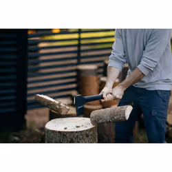 Fiskars Splitting Axe, Solid, With protective cover, Non-stick coated, Steel/Plastic and Glass fibre handle, Black/Orange, A11, Length: 49 cm, 1.1 kg,