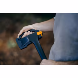 Fiskars Splitting Axe, Solid, With protective cover, Non-stick coated, Steel/Plastic and Glass fibre handle, Black/Orange, A11, Length: 49 cm, 1.1 kg,