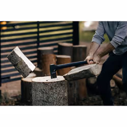 Fiskars Splitting Axe L, Solid, With protective cover, Non-stick coated, Steel/Plastic and Glass fibre handle, Black/Orange, A19, Length: 6.5 cm, 1.6