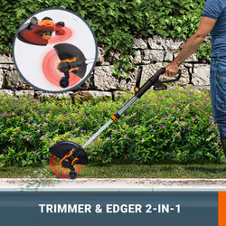 WORX WG163E.9 20V 30cm Cordless Line Trimmer Tool Only (No Battery or Charger) - Lightweight Grass Trimmer with Instant Conversion to Wheeled Edger,