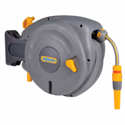 HOZELOCK - Auto Reel Wall-mounted Reel 10m: Easy to Install, Child-lock, Auto-rewind, Ready-to-use Reel with Nozzle, Fittings ...