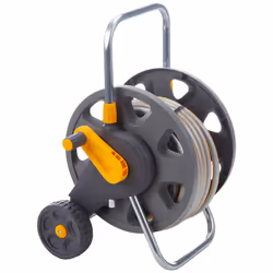 HOZELOCK - Cart Reel 20m : 1-piece Rewind Handle, Sturdy Frame for General Use, Supplied Assembled with 20m Hose, 1 Nozzle an ...
