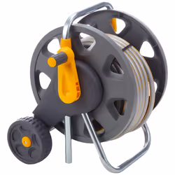 HOZELOCK - Cart Reel 20m : 1-piece Rewind Handle, Sturdy Frame for General Use, Supplied Assembled with 20m Hose, 1 Nozzle and Fittings [2432R0000]