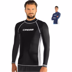 Cressi Men RASH GUARD MAN LONG SLEEVE Rash Guard - Black, XXL/6 (56)