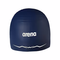 Arena Silicone Racing Swim Cap Men and Women Aquaforce Wave Hydrodynamic Performance Competitive Intensive Swimming, Navy, Me ...