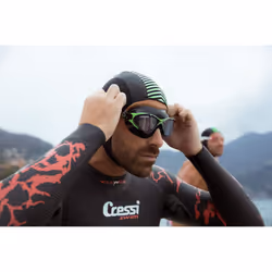 CRESSI Planet Goggles Black/Frame Lime Black - Premium Anti Fog Adult Swim Goggles Mask 100% Anti UV Black/Frame Lime Black, One Size