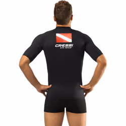 Cressi Men's Man Black Dive Center Men s Rash Guard UV Sun Protection UPF 50 Short Sleeve, Black, M 3 UK