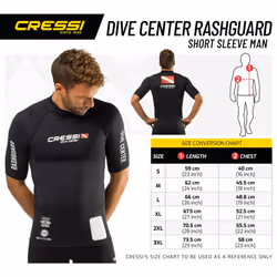 Cressi Men's Man Black Dive Center Men s Rash Guard UV Sun Protection UPF 50 Short Sleeve, Black, M 3 UK