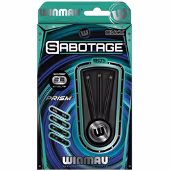 WINMAU Sabotage Onyx 22g Tungsten Steeltip Darts Set with Prism Flights and Shafts (Stems)