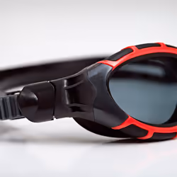 Zoggs Predator Flex Goggle, UV Protection Swim Goggles,Red/Black/Smoke Polarized, regular