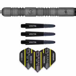 Winmau Darts Set - Michael Van Gerwen MvG Exact Steeltip Darts - Includes Darts Flights & Stems, Available in 21.5g, 23g, 24g & 25g, Professional 90%