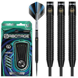 WINMAU Sabotage Onyx 26g Tungsten Steeltip Darts Set with Prism Flights and Shafts (Stems)
