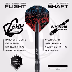 WINMAU Solaris Pro Specialist Tungsten 23 Gram Steel Tip Darts Set with Flights and Shafts (Stems)