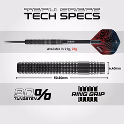 WINMAU Solaris Pro Specialist Tungsten 23 Gram Steel Tip Darts Set with Flights and Shafts (Stems)