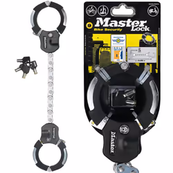 MASTER LOCK Police Approved Bike Lock and E-Scooter Lock, Hardened Laminated Steel, 4 Keys, 550 x 76 x 27 mm, for e bike scoo ...