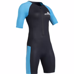 Cressi Womens Tiburon Lady Monopiece 2 Mm Shorty Wetsuit, Black/Aquamarine, S EU