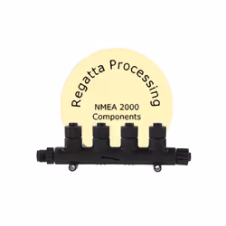 Regatta Processing NMEA 2000 (N2k) 4-Port MultiPort (Tee) T-Connector for Garmin Lowrance Simrad B&G & Navico Networks