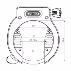 ABUS Unisex - Adults 4650SL R BK OE Frame locks, single colour, universal