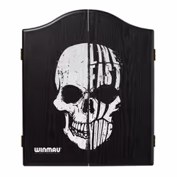 WINMAU Skull Design Deluxe Dartboard Cabinet - Perfect for Home or Bar Use!