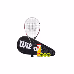 Wilson Fusion XL Tennis Racket + Full Cover & 3 Tennis Balls