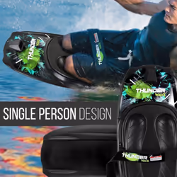 Serenelife Kneeboard, Water Sport Kneeboard with Hook for Children and Adults, Black/Green