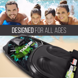 Serenelife Kneeboard, Water Sport Kneeboard with Hook for Children and Adults, Black/Green