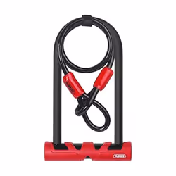 ABUS Ultimate 420 U-lock + USH holder + Cobra 10/120 security cable - Bike lock set - security level 12 - Black/Red