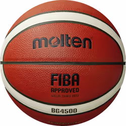 Molten BG4500 Basketball, Match Ball, BBL & WBBL, FIBA Approved, Premium Composite Leather, Indoor Play, Orange/Ivory, Size 7 ...