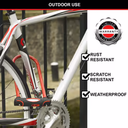 Master Lock Heavy Duty Bike D Lock, Key, Universal Mounting Bracket, Certified Bike Lock, Long Shackle, Red 8195EURDPROLWR - Use with Electric,