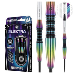 WINMAU Elektra 90% Tungsten Steel Tip Darts with Prism Flights and Vecta Shafts (Stems) 26 gram - Urban Grip - Match Weighed - Streamline Torpedo
