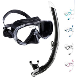 Cressi Estrella & Gamma Combo - Combo Set Mask Estrella + Snorkel Gamma for Snorkelling and Diving, Black/Black, One Size, Adult Unisex
