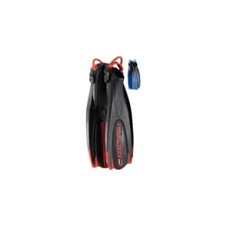 Cressi Maui Fins - Adult Adjustable Diving/Snorkelling Flippers Fins With EBS System, Black / Red, S/M