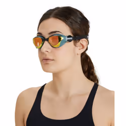 arena Cobra Tri Swipe Mirror Unisex Adult Triathlon Goggles, Swimming Pool Goggles with Mirror Lenses, Anti-Fog, UV Protection, 3 Interchangeable Nose