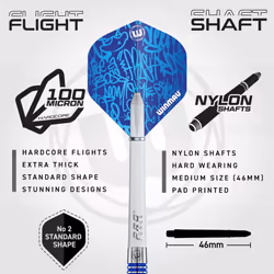 WINMAU Advance 500 Series Tungsten Blue 24 Gram Steeltip Darts Set with Flights and Shafts (Stems)
