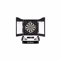 Officially Licensed Jack Daniel's Printed Darts Home Centre in Black Including Dartboard | JD Logo (CAB512)