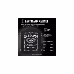Officially Licensed Jack Daniel's Printed Darts Home Centre in Black Including Dartboard | JD Logo (CAB512)