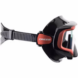 CRESSI Liberty Triside Mask - Panoramic 3 Glass Mask for Diving and Snorkelling, Black/Red Silver, One Size, Unisex Adult